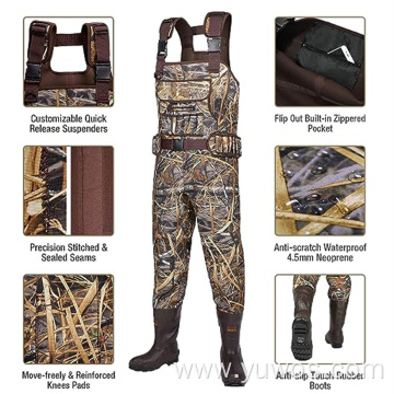 Mens hunting waders thinsulation rubber boots